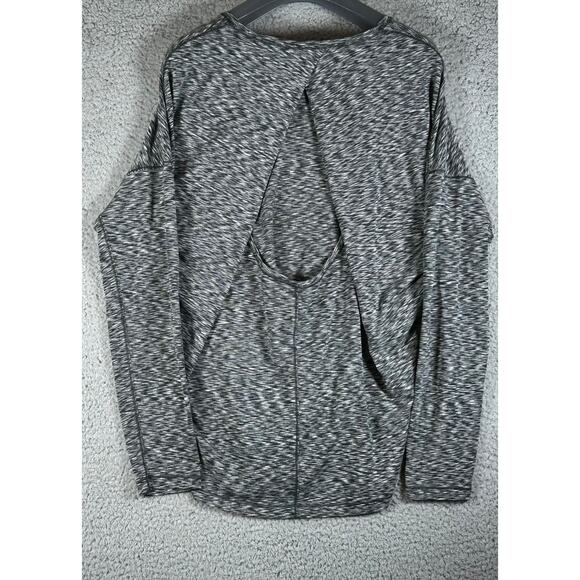 Lululemon Get Set Top Women 8 Black Shirt Long Sleeve Open Back Spaced-Out - Picture 3 of 8